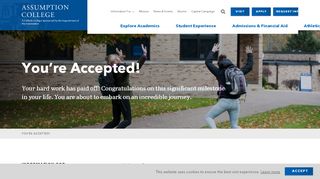 
                            9. You're Accepted! | Assumption College