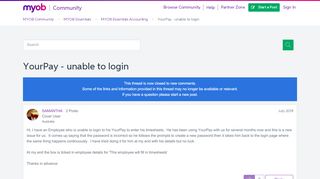 
                            7. YourPay - unable to login - MYOB Community