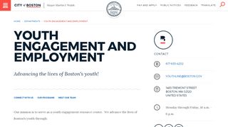 
                            4. Youth Engagement and Employment | Boston.gov