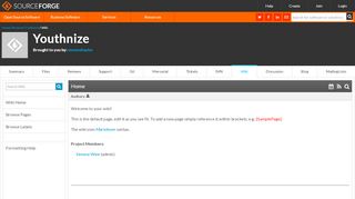 
                            5. Youthnize / Wiki / Home - sourceforge.net