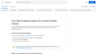 
                            5. YouTube Analytics basics for Creator Studio Classic ...