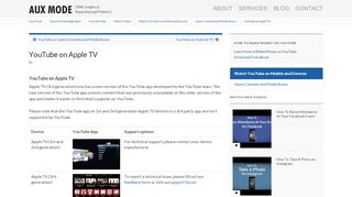 
                            4. YouTube on Apple TV - Aux Mode