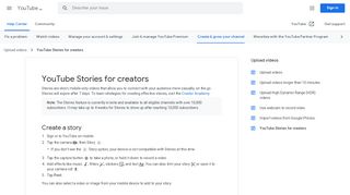 
                            9. YouTube Stories for creators - YouTube Help - Google Help