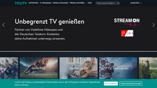 
                            1. YOUTV Online TV Videorekorder - Sendungen online - TV ...