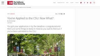 
                            6. You've Applied to the CSU: Now What? | CSU