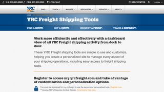 
                            2. YRC Freight Shipping Tools | YRC Freight - LTL Since 1924
