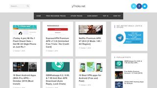 
                            3. yTricks.net - Earn Money, Free Recharge Tricks & Offers [2019]