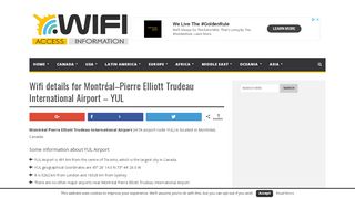 
                            4. YUL - Your Airport Wifi Details