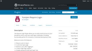 
                            7. YumJam Require Login – WordPress plugin | WordPress.org