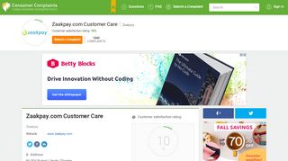 
                            8. Zaakpay.com Customer Care, Complaints and Reviews