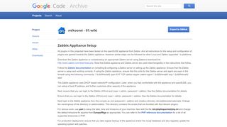 
                            2. Zabbix Appliance Setup - Google Code Archive - Long-term ...