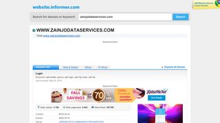 
                            2. zainjodataservices.com at Website Informer. Login. Visit ...