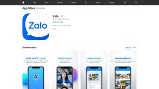 
                            2. Zalo on the App Store