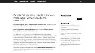 
                            4. Zambia Catholic University, ZCU Students Portal login | www.zcuni ...