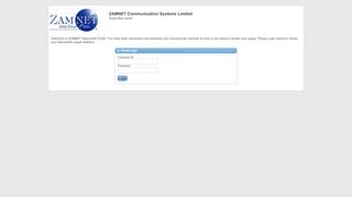 
                            6. ZAMNET Communication Systems Limited Subscriber Portal