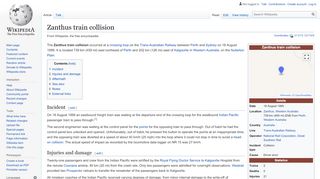 
                            4. Zanthus train collision - Wikipedia