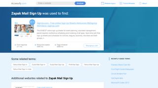 
                            5. Zapak Mail Sign Up at top.accessify.com