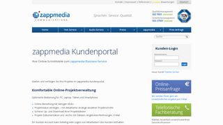 
                            4. zappmedia® – Kundenportal – Projekte komfortabel und ...