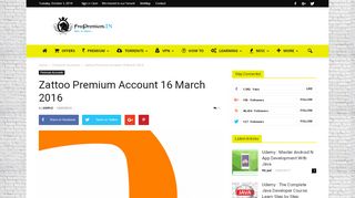 
                            6. Zattoo Premium Account 16 March 2016 - Free Premium