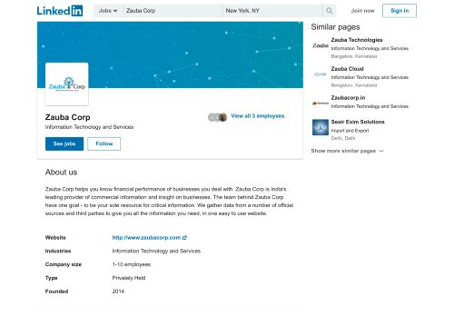 
                            6. Zauba Corp | LinkedIn