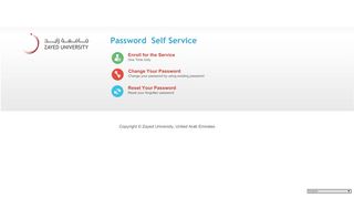 
                            9. Zayed University - Password Self Service Portal