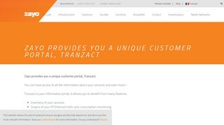 
                            9. Zayo provides you a unique customer portal, Tranzact | Zayo Group