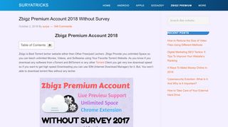 
                            6. Zbigz Premium Account 2018 Without Survey - SuryaTricks