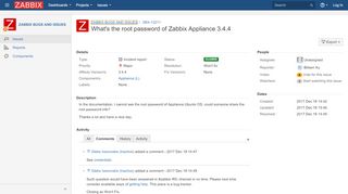 
                            4. [ZBX-13211] What's the root password of Zabbix Appliance 3.4.4