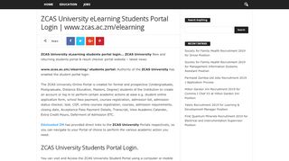 
                            8. ZCAS University eLearning Students Portal Login | www.zcas ...