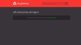 
                            3. zdf-enterprises.de passwords - BugMeNot