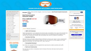 
                            6. Zeal Portal Greybird Automatic Goggle - ProLens