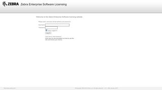 
                            3. Zebra Enterprise Software Licensing - Login