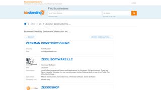 
                            9. Zeckman Construction Inc. ... Zechstein Inside - magnesium ...