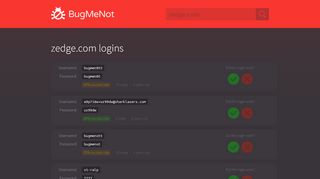 
                            6. zedge.com passwords - BugMeNot