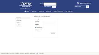 
                            2. Zenith Hygiene Webstore. Login