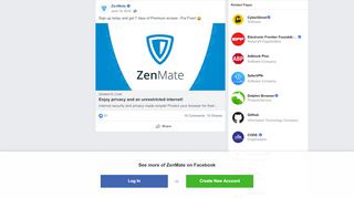 
                            9. ZenMate - Sign up today and get 7 days of Premium access ...
