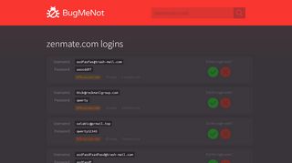 
                            8. zenmate.com passwords - BugMeNot