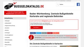 
                            7. Zentrale Bußgeldstelle Karlsruhe und regionale Behörden