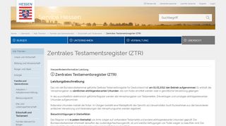 
                            7. Zentrales Testamentsregister (ZTR) - Service Hessen