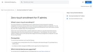 
                            1. Zero-touch enrollment for IT admins - Android Enterprise Help