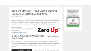 
                            5. Zero Up Review - Fred Lam's Starting From Zero 2019 ...