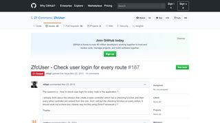 
                            11. ZfcUser - Check user login for every route ? Issue #187 ? ZF ... - GitHub