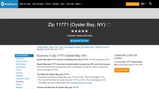 
                            9. Zip 11771 (Oyster Bay, NY) Economy - Sperling's Best Places