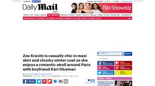 
                            5. Zoe Kravitz enjoys stroll around Paris with Karl Glusman ...