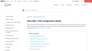 
                            4. Zoho Mail - POP and SMTP Configuration