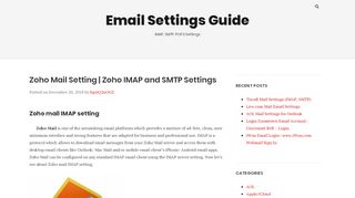
                            5. Zoho Mail Setting | Zoho IMAP and SMTP Settings - Email ...