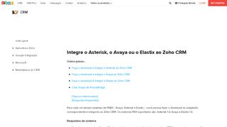 
                            6. Zoho PhoneBridge para Asterisk | Ajuda on-line - Zoho CRM