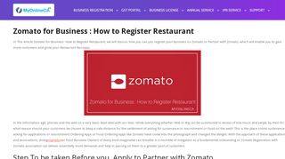
                            10. Zomato for Business : How to Register Restaurant