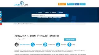 
                            2. ZONARIZ E- COM PRIVATE LIMITED - Company, directors and ...
