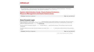 
                            2. Zone Console Login (System Administration Guide: Oracle ...